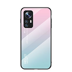 Silicone Frame Mirror Rainbow Gradient Case Cover M02 for Xiaomi Mi 12 Pro 5G Pink