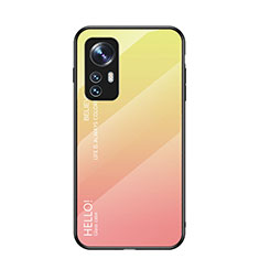 Silicone Frame Mirror Rainbow Gradient Case Cover M02 for Xiaomi Mi 12S 5G Orange