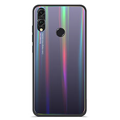 Silicone Frame Mirror Rainbow Gradient Case Cover R01 for Huawei Honor V10 Lite Black