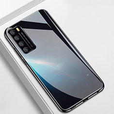 Silicone Frame Starry Sky Mirror Case Cover for Huawei Nova 7 5G Black