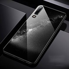 Silicone Frame Starry Sky Mirror Case Cover for Huawei P30 Black