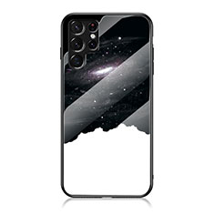 Silicone Frame Starry Sky Mirror Case Cover for Samsung Galaxy S21 Ultra 5G White