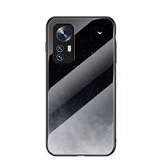 Silicone Frame Starry Sky Mirror Case Cover for Xiaomi Mi 12 5G Black