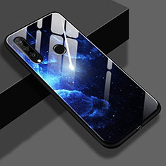 Silicone Frame Starry Sky Mirror Case for Huawei P30 Lite Blue