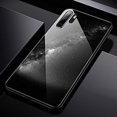 Silicone Frame Starry Sky Mirror Case for Huawei P30 Pro Dark Gray