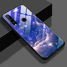 Silicone Frame Starry Sky Mirror Case S01 for Huawei Nova 4e Blue