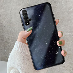 Silicone Frame Starry Sky Mirror Case S02 for Huawei Nova 5T Black