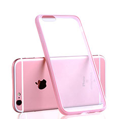Silicone Frame Transparent Case for Apple iPhone 6S Plus Pink