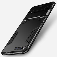 Silicone Matte Finish and Plastic Back Case with Stand for Xiaomi Mi Note 3 Black