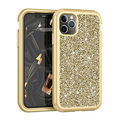 Silicone Matte Finish and Plastic Back Cover Case 360 Degrees Bling-Bling for Apple iPhone 11 Pro Gold