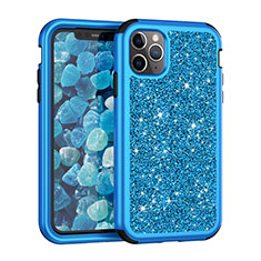 Silicone Matte Finish and Plastic Back Cover Case 360 Degrees Bling-Bling for Apple iPhone 11 Pro Max Blue