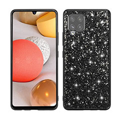 Silicone Matte Finish and Plastic Back Cover Case 360 Degrees Bling-Bling for Samsung Galaxy A42 5G Black