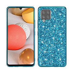 Silicone Matte Finish and Plastic Back Cover Case 360 Degrees Bling-Bling for Samsung Galaxy A42 5G Sky Blue