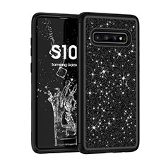 Silicone Matte Finish and Plastic Back Cover Case 360 Degrees Bling-Bling for Samsung Galaxy S10 Black