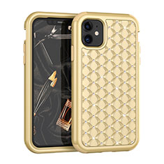 Silicone Matte Finish and Plastic Back Cover Case 360 Degrees Bling-Bling U01 for Apple iPhone 11 Gold