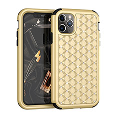 Silicone Matte Finish and Plastic Back Cover Case 360 Degrees Bling-Bling U01 for Apple iPhone 11 Pro Max Gold and Black