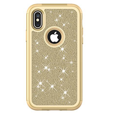 Silicone Matte Finish and Plastic Back Cover Case 360 Degrees Bling-Bling U01 for Apple iPhone Xs Max Mixed