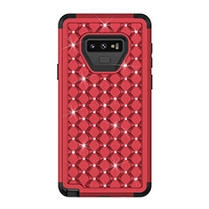 Silicone Matte Finish and Plastic Back Cover Case 360 Degrees Bling-Bling U01 for Samsung Galaxy Note 9 Red