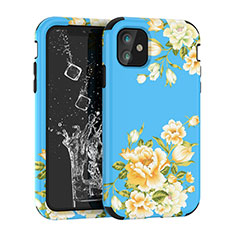 Silicone Matte Finish and Plastic Back Cover Case 360 Degrees for Apple iPhone 11 Blue