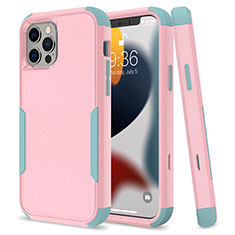 Silicone Matte Finish and Plastic Back Cover Case 360 Degrees for Apple iPhone 13 Pro Max Pink
