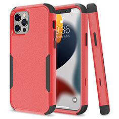 Silicone Matte Finish and Plastic Back Cover Case 360 Degrees for Apple iPhone 13 Pro Max Red