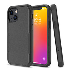 Silicone Matte Finish and Plastic Back Cover Case 360 Degrees for Apple iPhone 14 Black