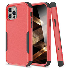 Silicone Matte Finish and Plastic Back Cover Case 360 Degrees for Apple iPhone 14 Pro Max Red
