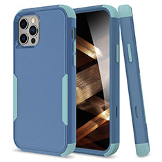 Silicone Matte Finish and Plastic Back Cover Case 360 Degrees for Apple iPhone 14 Pro Max Sky Blue