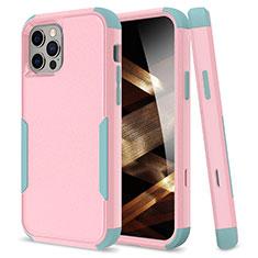 Silicone Matte Finish and Plastic Back Cover Case 360 Degrees for Apple iPhone 14 Pro Pink