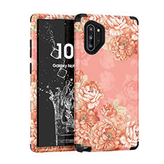 Silicone Matte Finish and Plastic Back Cover Case 360 Degrees for Samsung Galaxy Note 10 Plus Rose Gold
