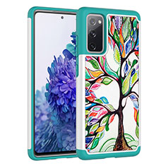 Silicone Matte Finish and Plastic Back Cover Case 360 Degrees JX1 for Samsung Galaxy S20 FE (2022) 5G Green