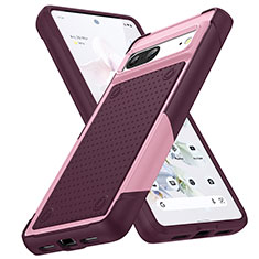 Silicone Matte Finish and Plastic Back Cover Case 360 Degrees MQ1 for Google Pixel 7 5G Purple