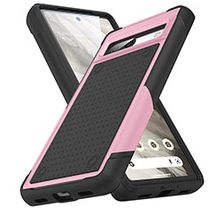 Silicone Matte Finish and Plastic Back Cover Case 360 Degrees MQ1 for Google Pixel 7a 5G Pink