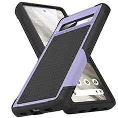 Silicone Matte Finish and Plastic Back Cover Case 360 Degrees MQ1 for Google Pixel 7a 5G Purple