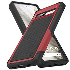 Silicone Matte Finish and Plastic Back Cover Case 360 Degrees MQ1 for Google Pixel 7a 5G Red