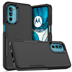 Silicone Matte Finish and Plastic Back Cover Case 360 Degrees MQ1 for Motorola Moto G82 5G Black