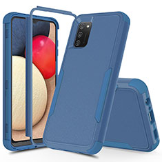 Silicone Matte Finish and Plastic Back Cover Case 360 Degrees MQ1 for Samsung Galaxy A02s Blue