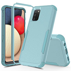 Silicone Matte Finish and Plastic Back Cover Case 360 Degrees MQ1 for Samsung Galaxy A02s Mint Blue