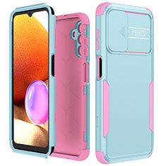 Silicone Matte Finish and Plastic Back Cover Case 360 Degrees MQ1 for Samsung Galaxy A04s Hot Pink