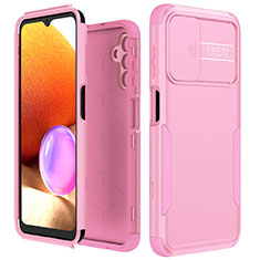Silicone Matte Finish and Plastic Back Cover Case 360 Degrees MQ1 for Samsung Galaxy A04s Rose Gold