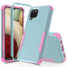 Silicone Matte Finish and Plastic Back Cover Case 360 Degrees MQ1 for Samsung Galaxy A12 Nacho Colorful