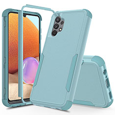 Silicone Matte Finish and Plastic Back Cover Case 360 Degrees MQ1 for Samsung Galaxy A32 4G Mint Blue