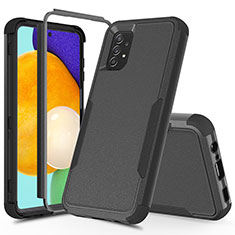 Silicone Matte Finish and Plastic Back Cover Case 360 Degrees MQ1 for Samsung Galaxy A52 4G Black