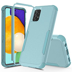 Silicone Matte Finish and Plastic Back Cover Case 360 Degrees MQ1 for Samsung Galaxy A52 5G Mint Blue