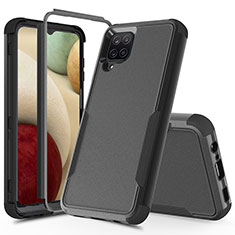 Silicone Matte Finish and Plastic Back Cover Case 360 Degrees MQ1 for Samsung Galaxy F12 Black