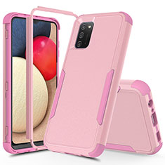 Silicone Matte Finish and Plastic Back Cover Case 360 Degrees MQ1 for Samsung Galaxy M02s Rose Gold