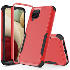 Silicone Matte Finish and Plastic Back Cover Case 360 Degrees MQ1 for Samsung Galaxy M12 Red