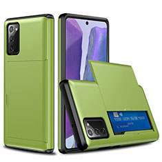 Silicone Matte Finish and Plastic Back Cover Case 360 Degrees N01 for Samsung Galaxy Note 20 5G Green