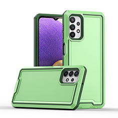 Silicone Matte Finish and Plastic Back Cover Case 360 Degrees Q01W for Samsung Galaxy M32 5G Green