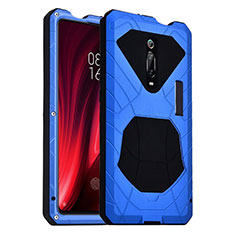 Silicone Matte Finish and Plastic Back Cover Case 360 Degrees R01 for Xiaomi Mi 9T Blue